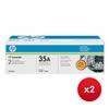 Hewlett Packard (HP) No. 35A Laser Cartridges Black Ref CB435AD (Pack 2) x 2 - Bundle Cashback Offer