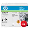 Hewlett Packard (HP) No. 64X Cartridges Black Ref CC364XD (Pack 2) x 2 - Bundle Cashback Offer