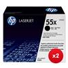 Hewlett Packard (HP) No. 55X Laser Cartridge Black Ref CE255X (Pack 1) x 2 - Bundle Cashback Offer