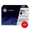 Hewlett Packard (HP) No. 05X Laser Cartridge Black Ref CE505X (Pack 1) x 2 - Bundle Cashback Offer
