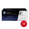 Hewlett Packard (HP) No. 12A Laser Cartridge Black Ref Q2612AD (Pack 2) x 2 - Bundle Cashback Offer