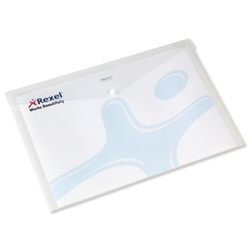 Rexel Popper Wallet Folder Polypropylene A4 Translucent White Ref 16129 [Pack 5]