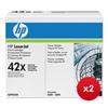 Hewlett Packard (HP) No. 42X Laser Cartridge Black Ref Q5942XD (Pack 2) x 2 - Bundle Cashback Offer
