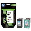 HP No. 350 & No. 351 Inkjet Cartridge colour black and tri-colour (SD4