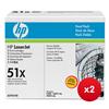 Hewlett Packard (HP) No. 51X Laser Cartridge Black Ref Q7551XD (Pack 2) x 2 - Bundle Cashback Offer