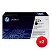 Hewlett Packard (HP) No. 53X Laser Cartridge Black Ref Q7553X (Pack 1) x 2 - Bundle Cashback Offer