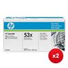 Hewlett Packard (HP) No. 53X Laser Cartridge Black Ref Q7553XD (Pack 2) x 2 - Bundle Cashback Offer