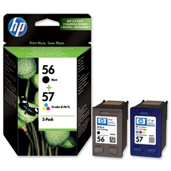 Hewlett Packard (HP) No.56 & No.57 Inkjet Cartridge Page Life 520/450pp Black/Colour Ref SA342AE[Pack 2]