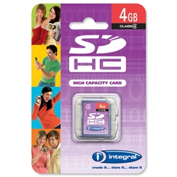 Integral SDHC Media Memory Card with Protective Case Capacity 4GB Ref INSDH4G4V2