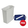 Durabin Slim Bin 60 Litres Grey Ref S10496050 - Free Blue Slim Bin Lid Durabin Slim Bin 60 Litres Grey Ref S10496050 - Free Blue Slim Bin Lid