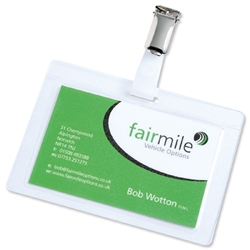 3L Identity Tags Self-adhesive Polyproylene Pre-punched with Clips W104xH74mm [Pack 10]