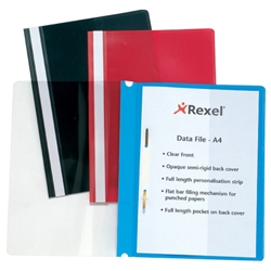 Rexel Data Flat File PVC with Title Strip and Full Back Pocket A4 Black Ref 12600BK
