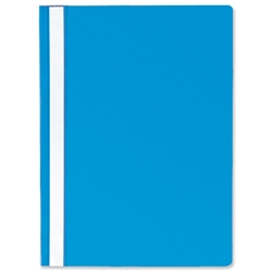 Rexel Report Flat File Lightweight Polypropylene with Indexing Strip A4 Blue Ref 12602BU [Pack 25]