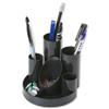 Desk Tidy 5 Tube Holders 2 Shallow Trays Black