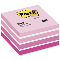 Post-it® Note Cube Pad of 450 Sheets 76x76mm Pastel Pink Ref 2028P