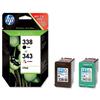 HP No.338 & 343 Inkjet Cartridge Black/Colour [Pack 2] - SD449EE