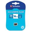 Verbatim Micro SDHC Media Memory Card Low Power Consumption Class 4 16GB Ref 44007
