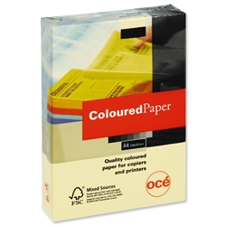 Data Colours Multifunctional Paper Coloured Ream-Wrapped 80gsm A4 Yellow Ref 87360 [500 Sheets]