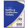 Cloakroom or Raffle Tickets Numbered 1-500 Assorted Colours [Pack 12]