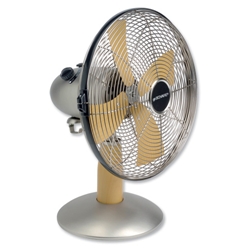 Bionaire Desk Fan Oscillating with Tilt 3-Speed Dia.305mm Chrome and Beech Wood Ref BAOF30B-IUK - Item image