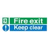 Stewart Superior Fire Exit Sign Keep Clear 450x150mm - SP126PVC