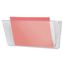 Deflecto Literature Wall Pocket Stackable A4 Landscape Crystal Ref DE73201