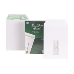 Basildon Bond Envelopes Recycled Pocket Window Peel and Seal 100gsm C5 White Ref M80278 [Pack 50]