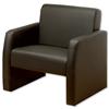 Adroit Reception Armchair Leather W800xD800xH790mm Black