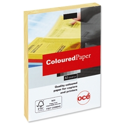 Canon Coloured Paper Multifunctional Ream-Wrapped 80gsm A3 Light Yellow Ref 97002096 [500 Sheets]
