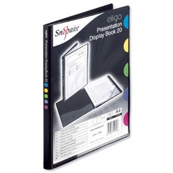 Snopake Eligo Professional Presentation Display Book Polypropylene 20 Backed Pockets A4 Black Ref 14998