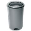 Bin with Rotating Lid and Footplate 50 Litre Metallic