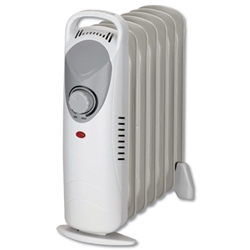 Heatrunner Mini Radiator Oil-filled with Thermostat for 5m.sq 500W W132xD130xH385mm Ref NY5P-6