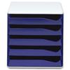 Post Set Filing Unit with 5 Drawers A4 Blue and Grey