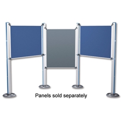 Nobo Modular Display System Upright Pole 100x60xH1976xmm and Base 300x300x50mm Ref 1902216