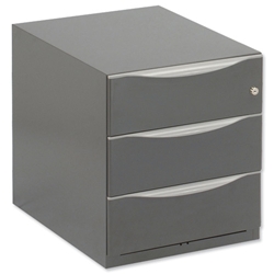 Trexus Pedestal Steel Low Under-desk 3 Drawer W420xD564xH495mm Grey
