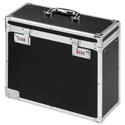 Leitz Personal Filing Case Robust Lockable A4 W366xD178xH322mm Black and Chrome Ref 67160095