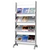 Literature Display Mobile 1 Sided 4 Metal Shelves 38mm Lip