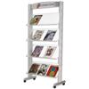 Fast Paper Literature Display Mobile 1-sided 4 Plastic Shelves 38mm Li