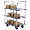 Trolley Steel Frame Non Marking Wheels Capacity 120kg 3 Shelf Chrome