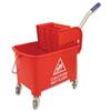 Mop Bucket Mobile Colour Coded with Handle 4 Castors 20 Litre Red