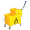 Charles Bentley Mop Bucket Mobile Colour-coded with Handle 4 Castors 20 Litre Yellow Ref SPC/MB20Y