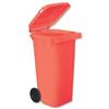 Wheelie Bin High Density Polythene with Rear Wheels 120 Litre Red