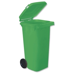 Charles Bentley Wheelie Bin High-density Polythene with Rear Wheels 120 Litre Green Ref SPC/BIN120G