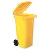 Wheelie Bin High Density Polythene with Rear Wheels 120 Litre Yellow