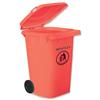 Wheelie Bin High Density Polythene with Rear Wheels 240 Litre Red