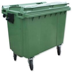 Bentley Wheelie Bin High-density Polythene with Rear Wheels 660 Litre Green Ref SPC/660G