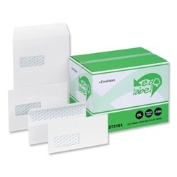 Ecolabel Envelopes Recycled Wallet with Window Press Seal 90gsm C4 White Ref 273254 [Pack 250]