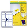 Avery Coloured Labels Laser 24 per Sheet 63.5x33.9mm Yellow Ref L6035-
