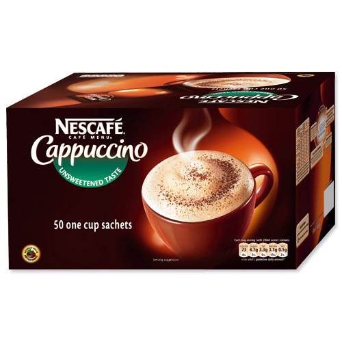 Nescafe Cappucino Instant Coffee Sachets One Cup Ref 12089522 Pack 50