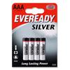 Eveready Silver Battery Carbon Zinc LR03 AAA 1.5V Ref 628948 [Pack 4]